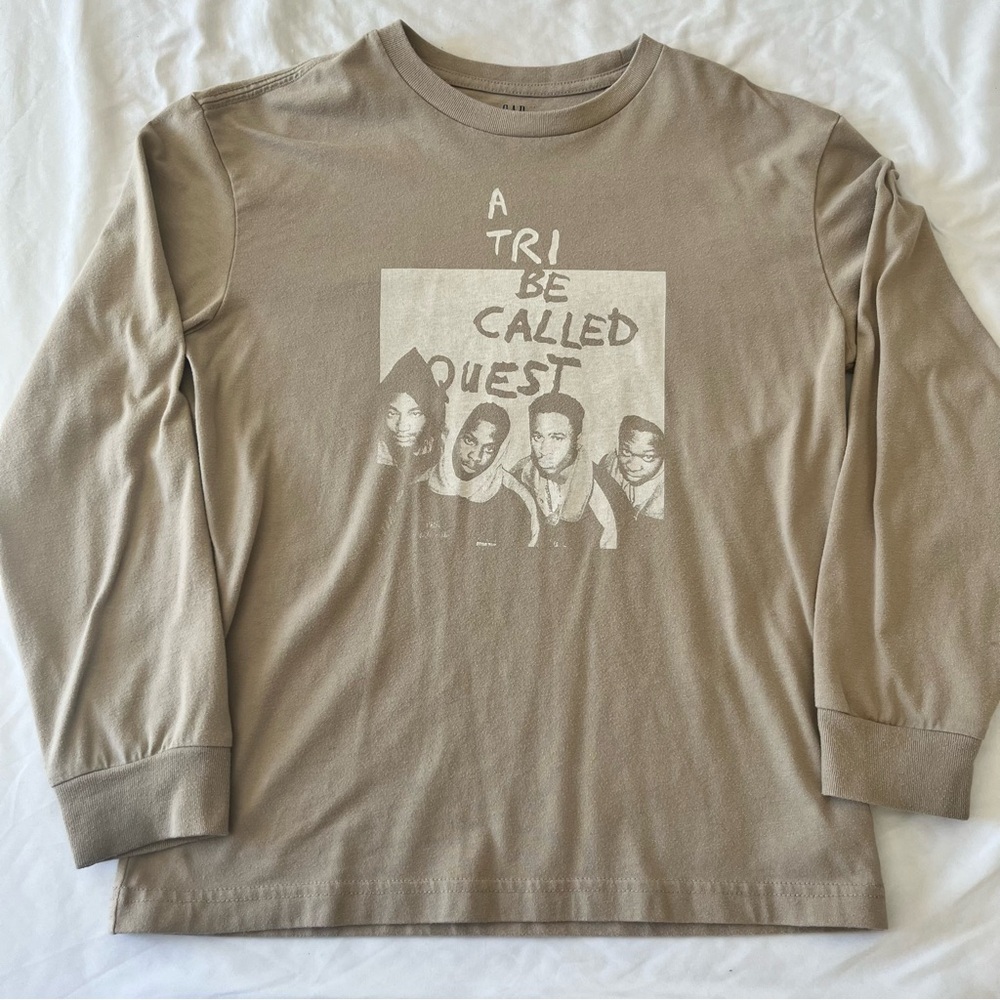 GAP Kids Tan Long Sleeve A Tribe Called Quest Graphic Tee